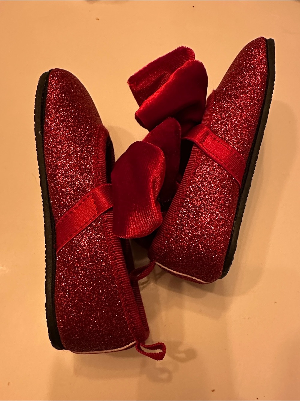H&M Red Glitter Bow Ballet Flats for Kids - Picture 4 of 4